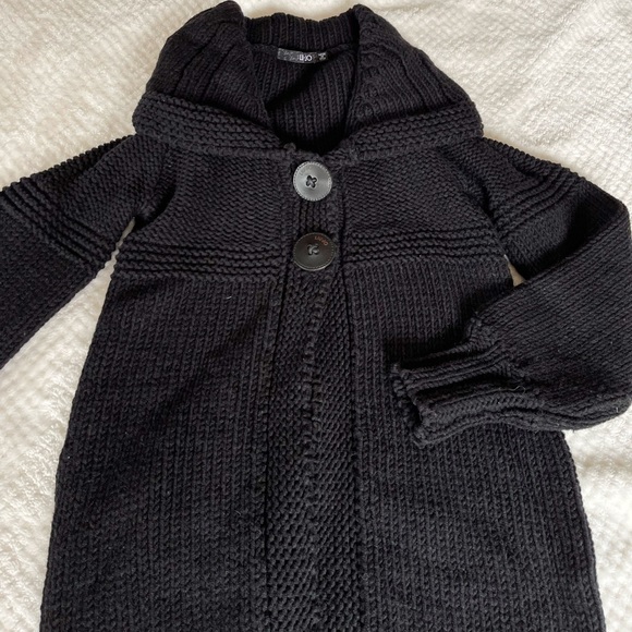 Long black Liu Jo knit with accent button - Picture 3 of 8